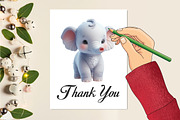 Watercolor Baby Elephant Clipart, an Illustration by CraftArtStudio (Thumbnail 5 of 5)