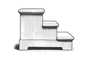 Minimal Three Step Platform Podium, an Object Illustration by AlexArt