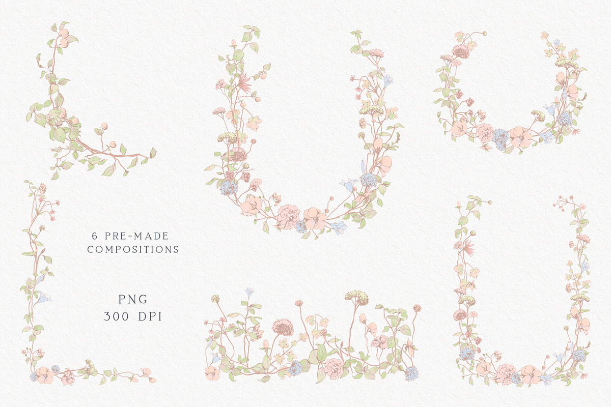 Pastel Floral collection, an Illustration by Sensual Art (Photo 3 of 10)
