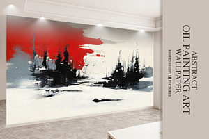 Abstract oil painting art wallpaper, a Wallpaper Graphic by fei long
