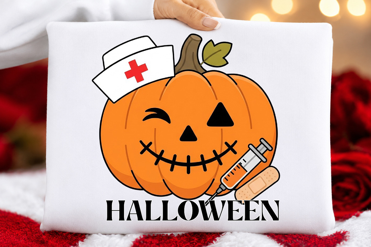 Nurse Pumpkin Halloween PNG, a Seasonal Illustration by DreamCafeArt (Photo 5 of 7)