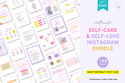 Self-care Instagram Canva templates, a Templates & Theme by Cate Creates (Thumbnail 7 of 7)