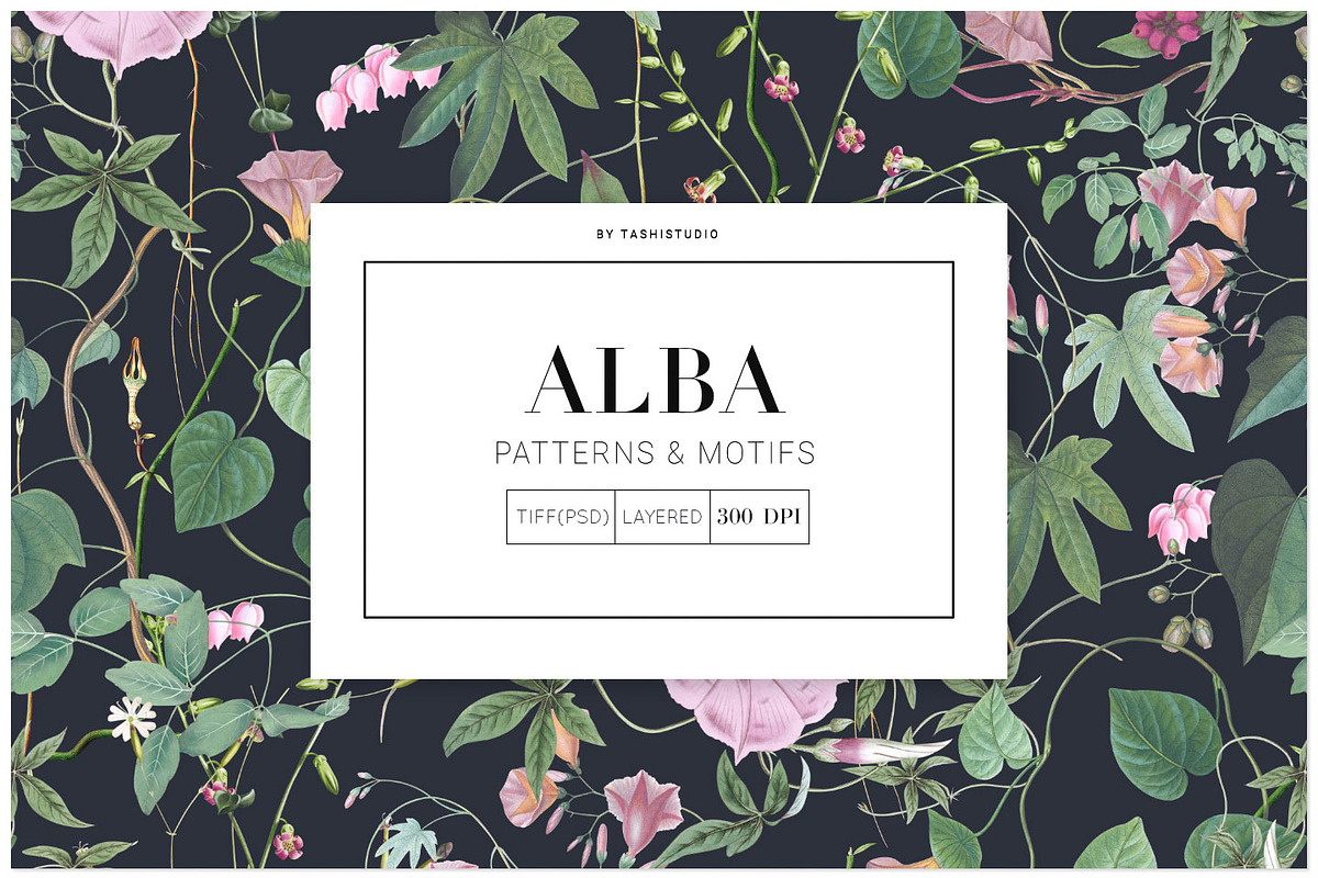 Alba, Spring Pattern & Motifs!, a Pattern Graphic by Pink Linen