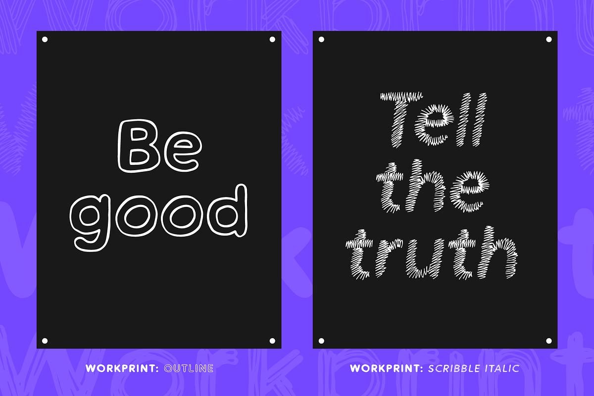 Workprint – A Hand-drawn Sans Serif, a Sans Serif Font by Wingsart Studio (Photo 8 of 12)