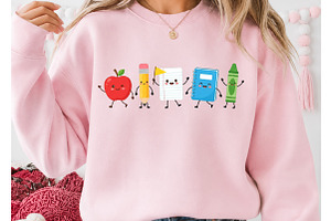 School Supply Mini Characters PNG, a Seasonal Illustration by DreamCafeArt