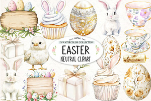 Watercolor Neutral White Easter Clip, an Illustration by Watercolor design