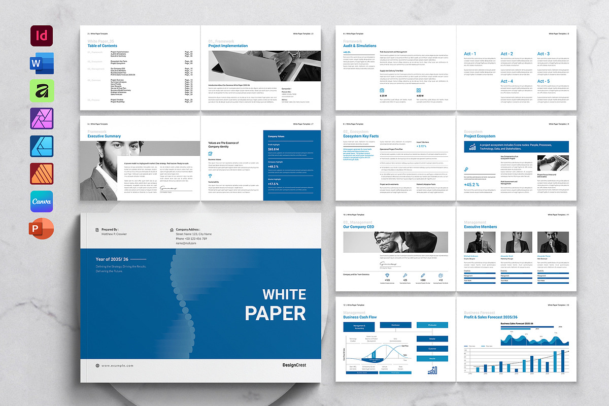Business White Paper Landscape, a Brochure Template by DesignCrest (Photo 1 of 13)