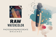 Raw Watercolor PS & Procreate Stamps, a Brush Add-On by Struvictory.art (Thumbnail 1 of 8)