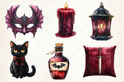 Burgundy Halloween Clipart, an Illustration by Dream Creation (Thumbnail 6 of 7)