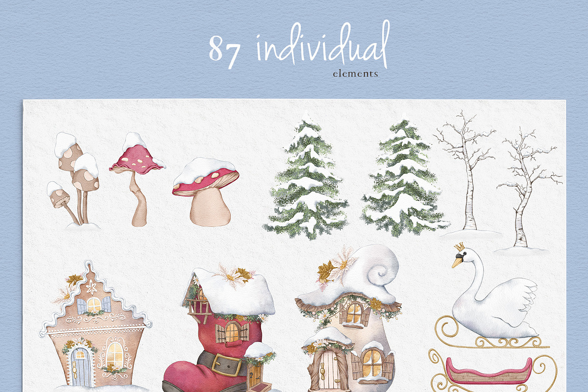 Fairy Christmas-Winter Illustrations, a Seasonal Illustration by Pretty Little Lines (Photo 14 of 16)
