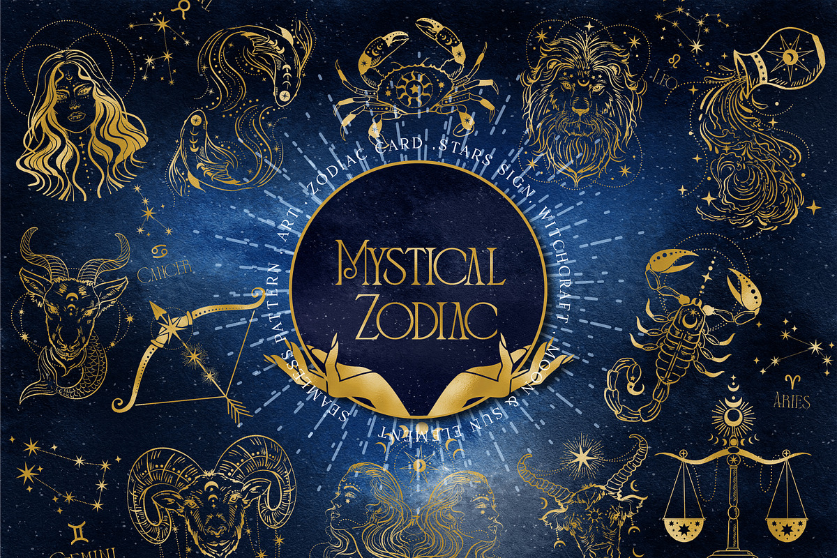 MYSTICAL ZODIAC, a Pattern Graphic by MSNTY STUDIOX (Photo 2 of 28)