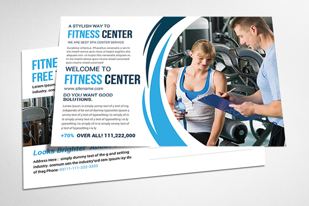 Health Fitness Postcard Psd, a Card Template by AfzaalGraphics (Photo 1 of 4)