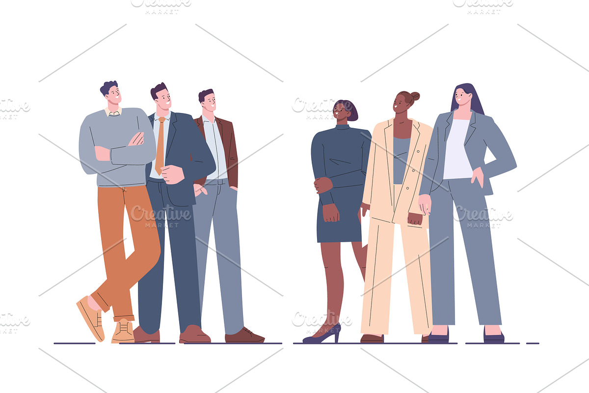 Confidence people. Male female, a Finance Illustration by Valerie Bodnar