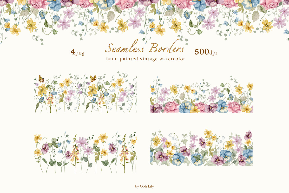 Vintage Garden Watercolor Clipart, a Decorative Illustration by Ooh Lily (Photo 19 of 23)