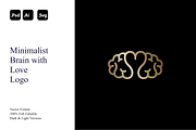 Minimalist Brain with Love Logo, a Branding & Logo Template by Luxury Logos (Thumbnail 1 of 4)