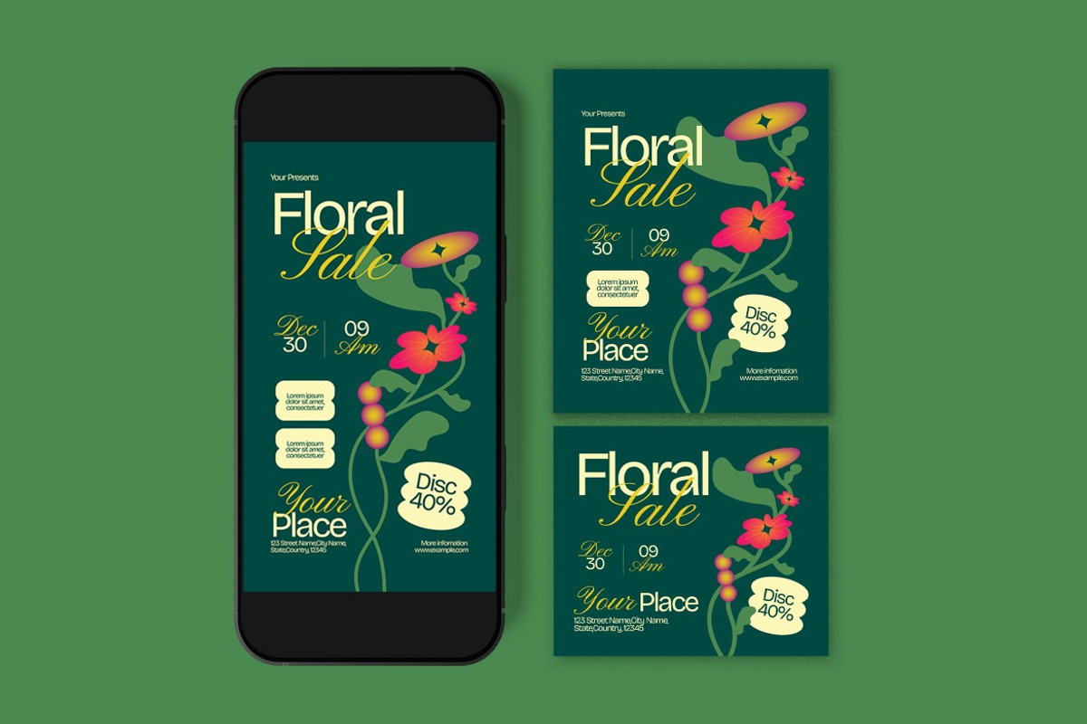 Floral Sale Flyer preview 3