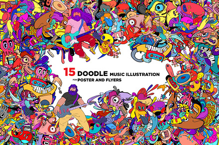 15 Doodle Music Illustration