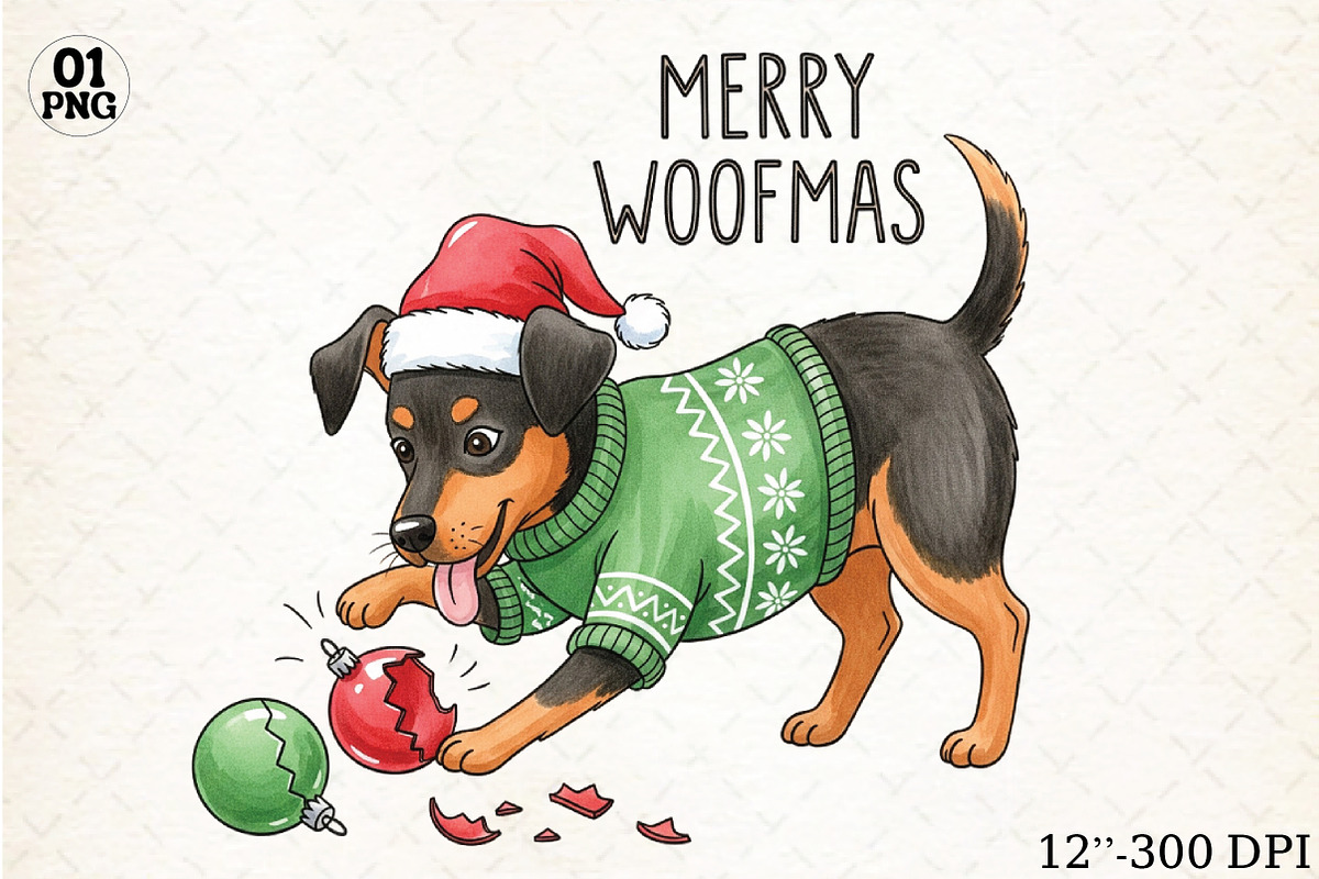 Funny Dog Christmas Sublimation, an Illustration by Libby Wishes (Photo 1 of 5)