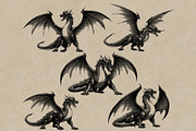Dragon Heraldry Engraving Collection, an Object Illustration by Kaizla03 (Thumbnail 2 of 4)