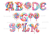 Lollipop Alphabet | Pastel Clipart, a Decorative Illustration by GlamArtZhanna (Thumbnail 2 of 5)