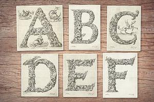 Vintage Alphabet Letters Clipart