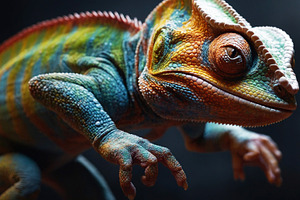 Vibrant Reptile Close up Colorful Sc, an Animal Photo by Stock Shape
