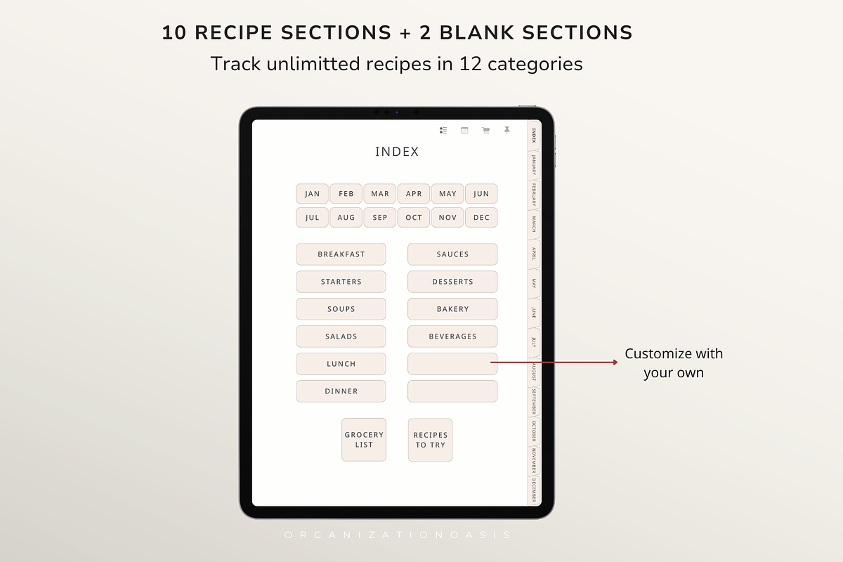 Digital Meal Planner for GoodNotes, a Templates & Theme by OrganizationOasisRo (Photo 7 of 10)