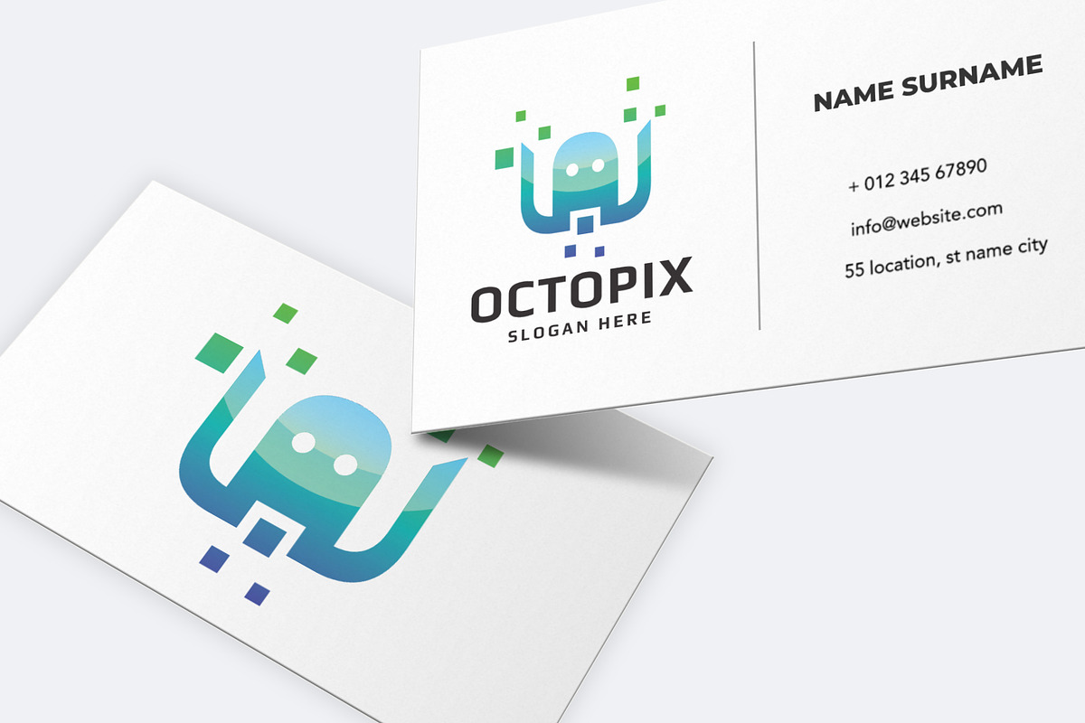Octopus Pixel Logo Template, a Branding & Logo Template by Design_Planet (Photo 2 of 5)