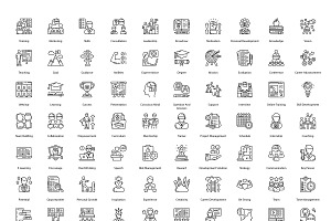 Mentoring And Training Outline Icons