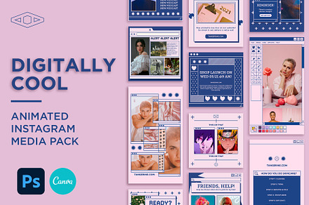 Digitally Cool IG Kit in PSD & CANVA