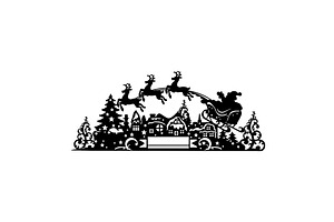 Christmas silhouette. Template for, an Illustration by Digital-Clipart