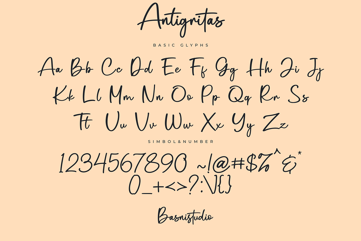 Antigritas – a Chic Handwritten Font, a Handwritten Font by Basnistudio (Photo 9 of 12)