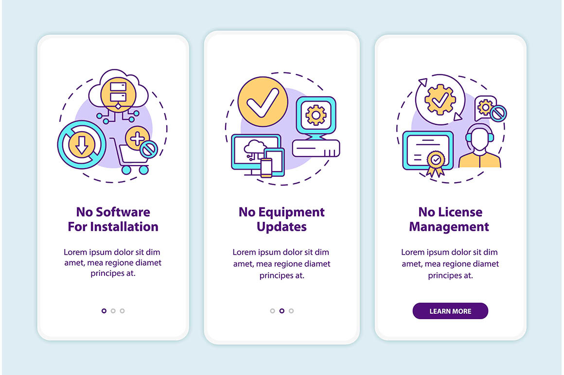 SaaS benefits mobile app pages, a Templates & Theme by IMG Visuals