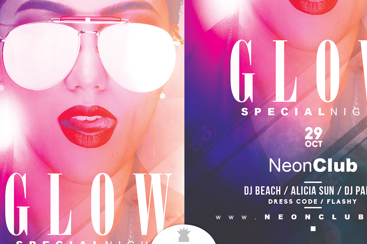 GLOW STYLE Flyer Template, a Flyer Template by OVNI-TEMPLATES (Photo 4 of 4)