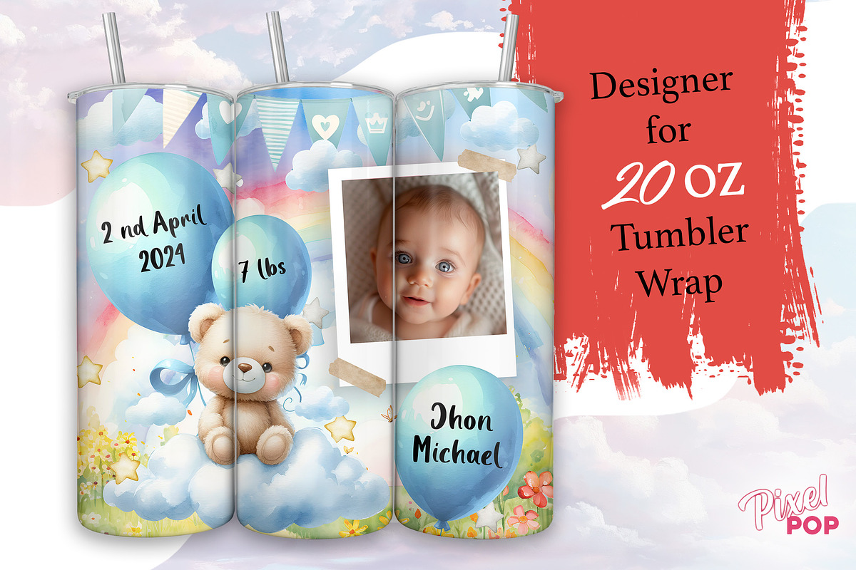 Add Your Baby Photo 20 oz Tumbler, a Graphic by TumblerArtDS (Photo 1 of 3)