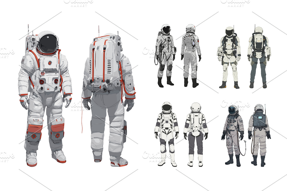 Cosmonaut in space suit cartoon, a Technology Illustration by Onyx
