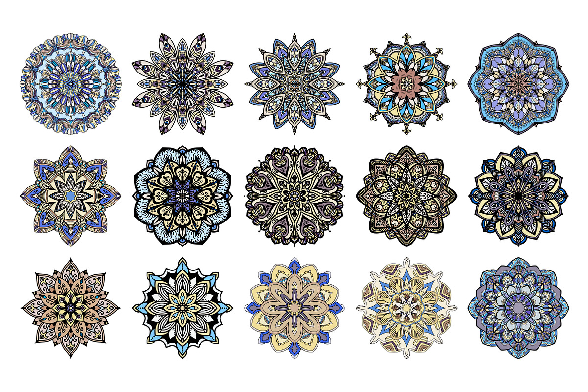 Mandalas big bundle design elements, a Pattern Graphic by Tierre3012 (Photo 7 of 21)