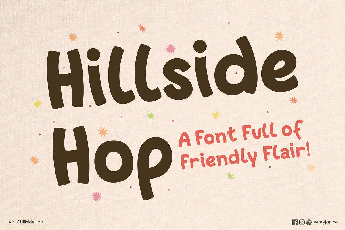 YJC Hillside Hop, a Handwritten Font by YENTY JAP CO (Photo 1 of 9)