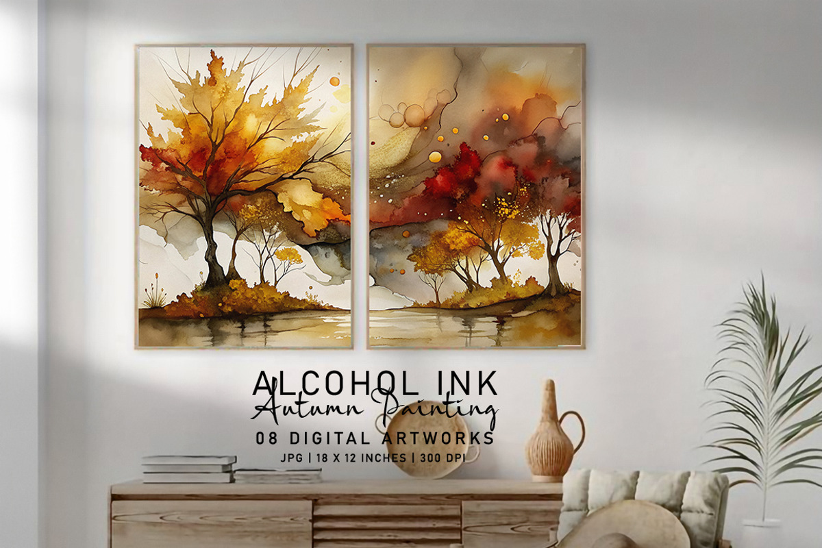 Alcohol Ink Autumn Paintings, a Seasonal Illustration by Digital Art Creations (Photo 4 of 8)