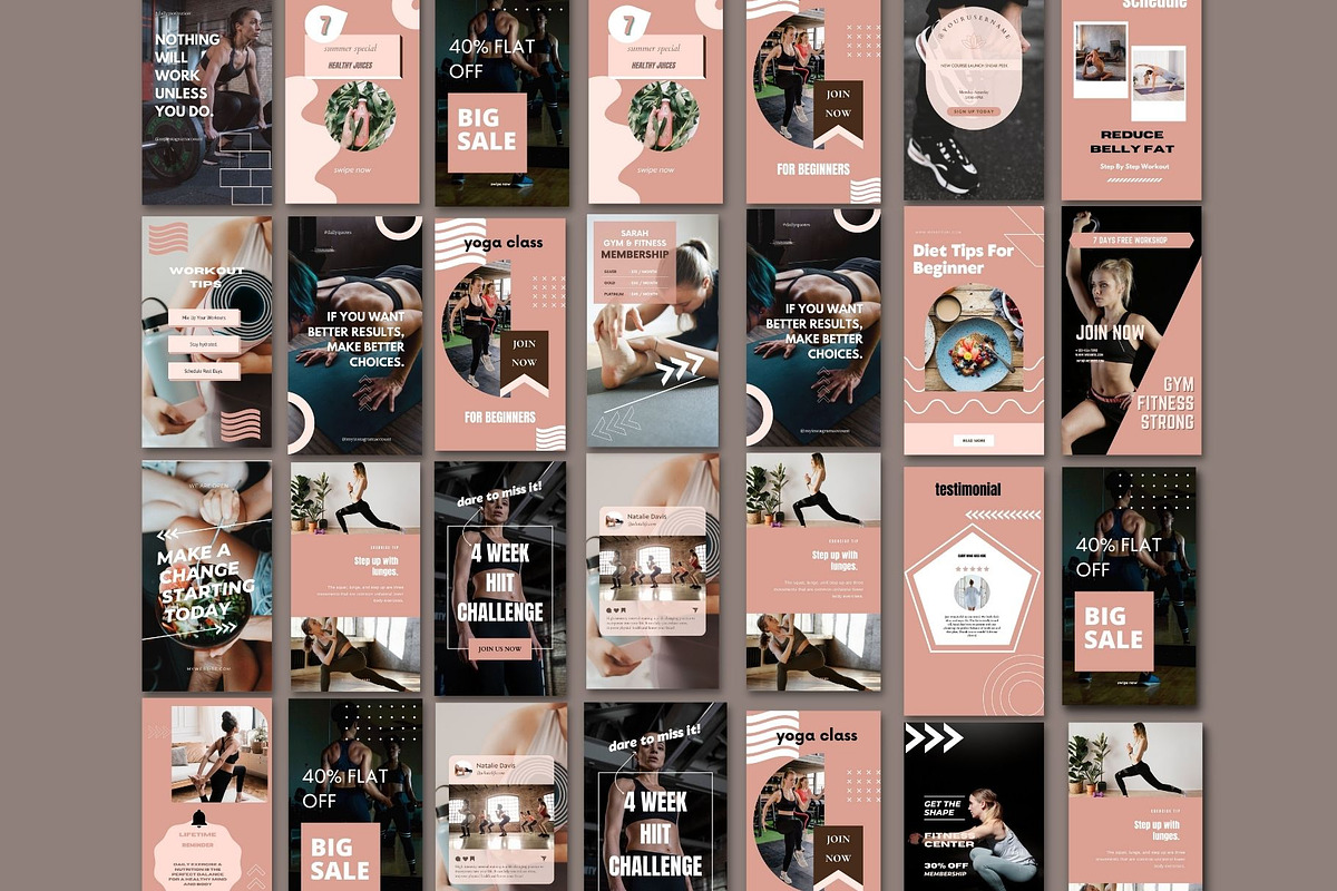 Fitness Coach Instagram Templates, a Social Media Template by Deepa Template Studio (Photo 7 of 18)