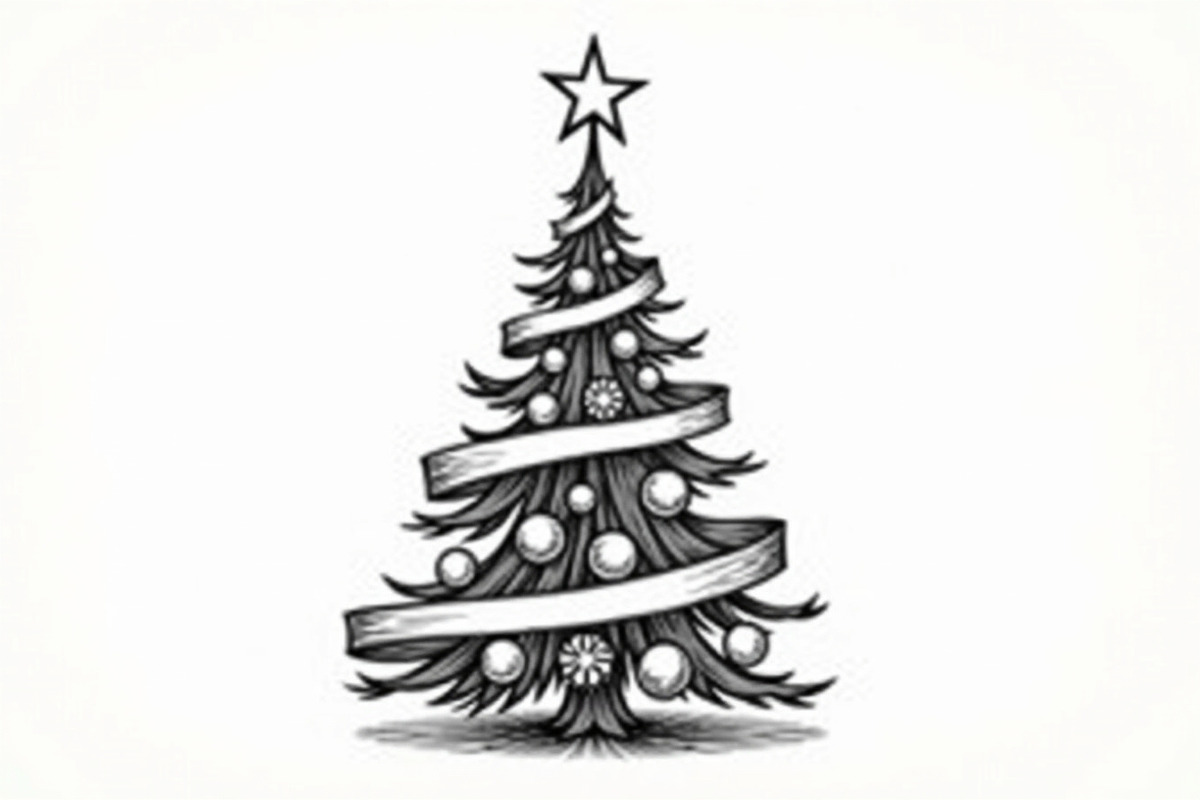 Festive Christmas Tree Silhouette Bu, an Illustration by Artivon (Photo 16 of 21)