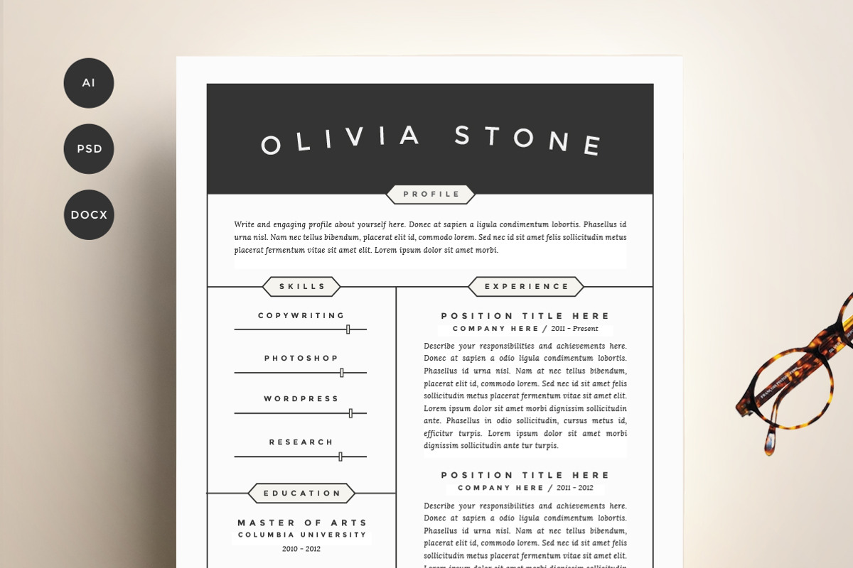 Resume Template 4 Pack | CV Template, a Resume Template by Refinery Resume Co. (Photo 1 of 3)