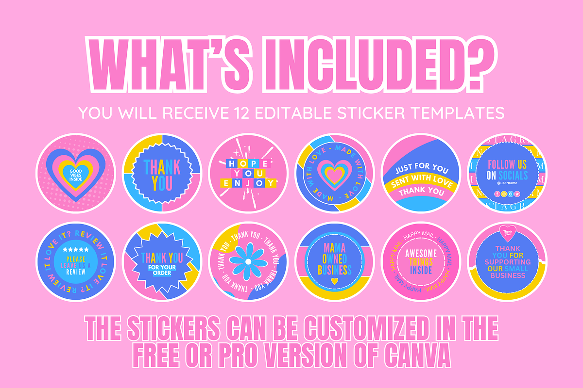 Packaging Sticker Templates - 12 pcs, a Stationery Template by SunshineStudioBoutique (Photo 2 of 10)