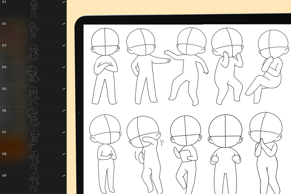 180 Procreate Chibi Stamp Brushes, a Brush Add-On by DrawingStoryShop (Photo 3 of 7)