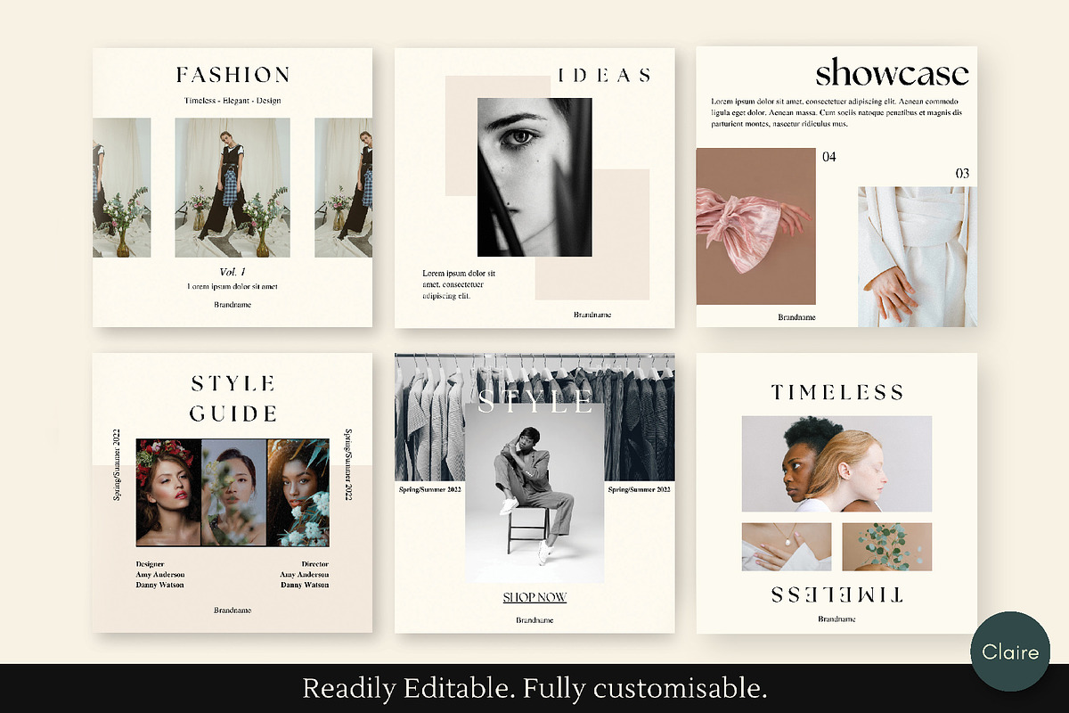 Fashion Editorial Insta Creator Kit, a Social Media Template by Clairee Design Studio (Photo 2 of 7)