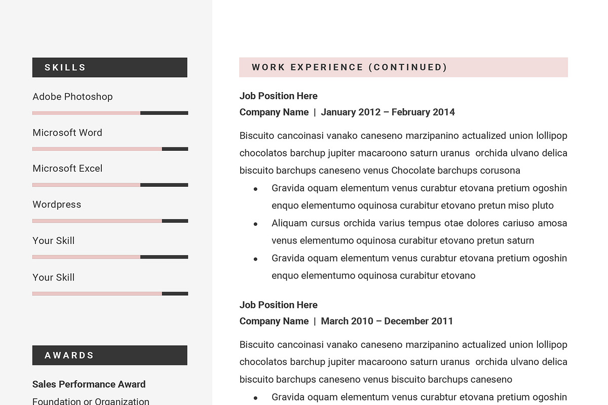 Professional CV Resume Template, a Resume Template by GResume (Photo 6 of 7)