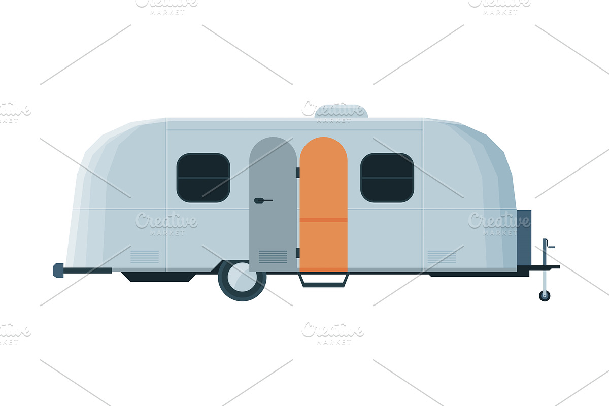 Modern Caravan Trailer, Mobile Home, a Transportation Illustration by TopVectors