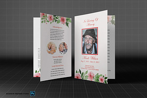 Funeral Program Template Rose, a Brochure Template by Madhabi Studio