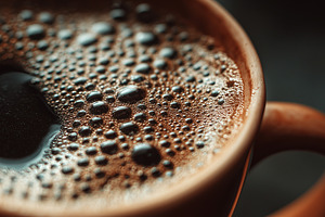 Close up on a freshly brewed coffee, a Food & Drink Photo by MistyDay