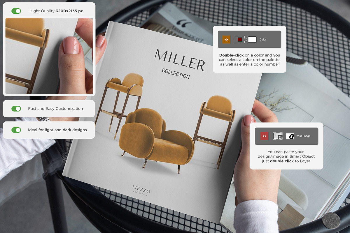 Square Brochure Mockups, a Print Template by Dikarte.Store (Photo 2 of 13)